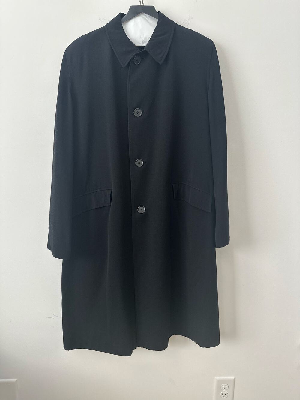 Burberrys of London Single-Breasted Wool Coat Black Men's Large